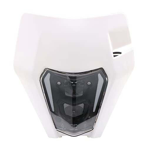 JFG RACING Faros delanteros universales para motocicleta, faros delanteros, luces de circulación diurna con dirección para motocross enduro supermoto-blanco