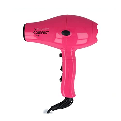 Secador de Pelo de Viaje Profesional con Difusor Compacto Ligero Potente Rosa (Pink) 2100W Everywhere By AGV