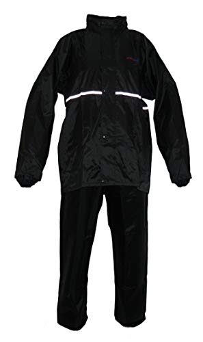 Protectwear RK-RS-11-L Traje de Lluvia para Motocicleta, Negro, Talla L