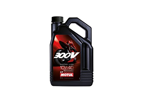 MOTUL Aceite de motor de 300 V 4T de 4 tiempos de fábrica de la línea de éster Core 10 W40 para motocicleta, 4 litros