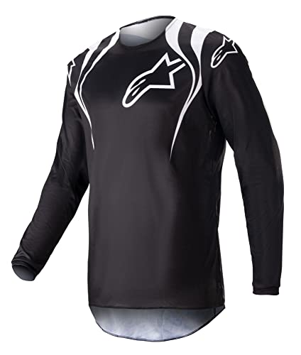 Alpinestars Fluid Narin-Camiseta de Motocross, Blanco/Negro, XS-M para Hombre