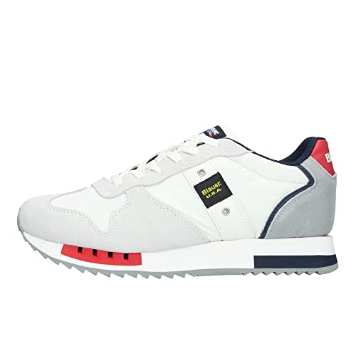 Blauer USA Queens01 Wrn White Red Navy - Zapatillas deportivas para hombre de ante y tela, White Red Navy, 40 EU