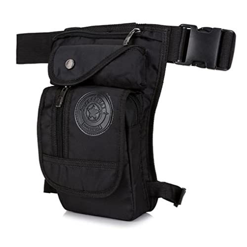 NOPEILVI- Bolso de Pierna de Pierna Suave Paquete de Muslo portátil con Bolsillo con Cremallera para Caminar en Bicicleta Bolso de Pierna Negra, Bolso de Pierna, Bolsa de Pierna, Paquete