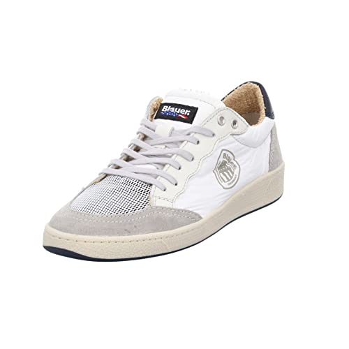 Blauer.USA Murray 07 - Zapatillas deportivas para hombre, combinación de piel y tela, color liso, Blanco Azul Marino, 45 EU