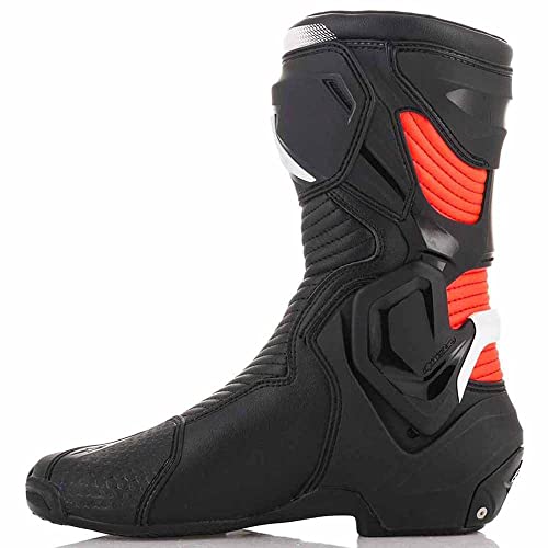 Alpinestars Botas SMX Plus V2, Moto Unisex Adulto, Negro Blanco Rojo, 50 EU