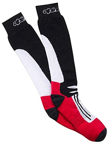 Motorcycle Alpinestars Racing Road Socks UK, color negro/blanco/rojo, tamaño EU39