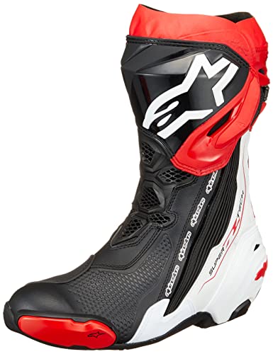 Alpinestars Supertech R Botas de motocicleta (Black/White/Red,43)