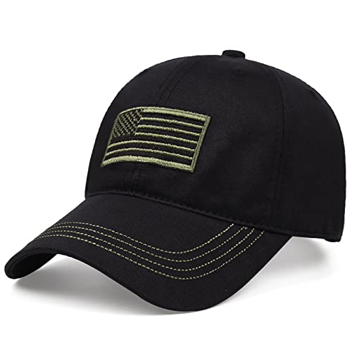 ileibmaoz Gorra De Béisbol con Bandera para Hombre Sombrero para El Sol Gorra para Deportes Al Aire Libre Gorra Ajustable De Hip Hop Gorra De Algodón para Mujer Gorra Táctica Ajustable En Negro