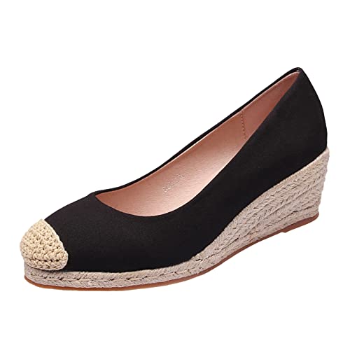 DAIFINEY Zapatos de estilo de moda para mujeres Estilos Zapatos de mujer con aumento de altura Zapatos de cuña Zapatos de mujer Botines Verano Barato, Negro , 41 EU Schmal