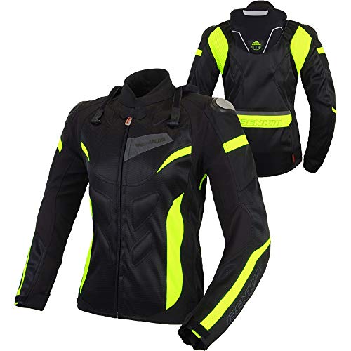 sjapexwomen Mujeres Chaqueta para Moto/Motocicletas, Primavera/Verano, Impermeable y Resistente Al Viento, Pecho Espina Atrás Protector Armadura CE Protección, para Montar Camping Motocross