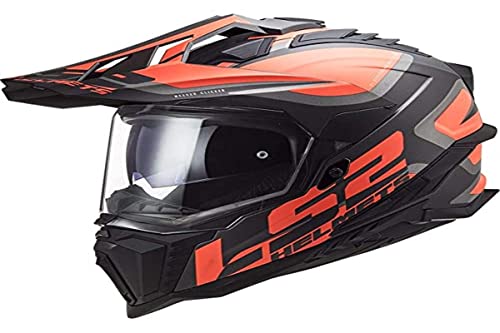 LS2, casco cross moto Explorer Alter mat black fluo orange, XL