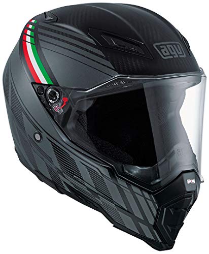 AGV Casco AX 8 Naked-Carbon E05, Color Negro/Italy, Talla 11