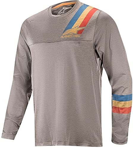 Alpinestars Alps 4.0 LS Jersey Camiseta, Melange Gris Azul Rojo, XL para Hombre