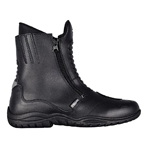 Oxford Warrior - Botas de piel para motocicleta, impermeables, color negro, talla 42