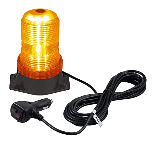 EYPINS Luces de Advertencia, 30 LED Luz Magnéticas de Emergencia Luz Intermitente de Recuperación, Luz Estroboscópica Baliza para 30W Camión, Coche, 12V/24V, Enchufe de Cigarrillo (Ámbar)