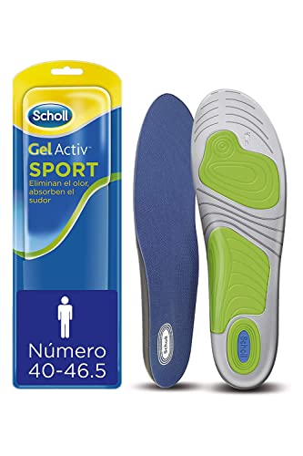 Scholl GelActiv Sport, Plantillas de Hombre en Gel para Deportivas, Running y Todo Tipo de Deportes, Comodidad Superior, Pack 2 Plantillas, Talla 40-46,5