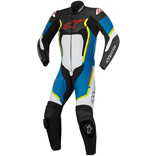 Alpinestars Mono de motocicleta de calle Montegi V2 para hombre, 1 pieza, negro/blanco/rojo