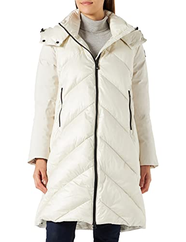 Blauer Impermeable/Trench Largo Acolchado Pluma Chamarra Alternativa, 112 Harina Tapioca, XS para Mujer