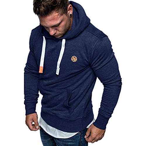 HULKY Sudaderas con Capucha Hombre Baratas, Hoodie Navidad Ropa Deportivo Hombres Tops Chandal Pullover Canguro Casual Sweatshirt Rebajas (Armada C,XXXL)