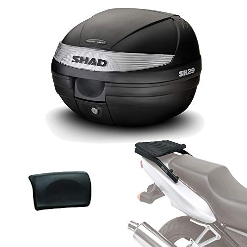 Sh29rehe109 - Kit fijacion y Maleta baul Trasero + Respaldo Pasajero Regalo sh29 Compatible con Kawasaki versys 650 2007-2009