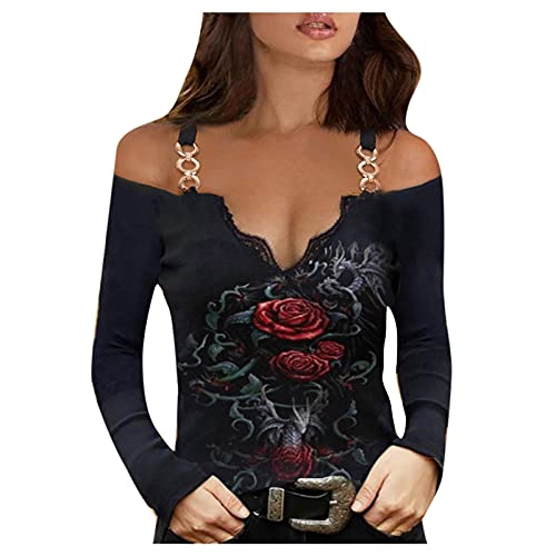 riou Blusa Mujer Otoño Elegante 2023 Baratas Bloque de Color Moda Casual Cuello en V Basica Camiseta Chicas Adolescentes Fiesta Cómodo Sudadera Jersey Shirt Original tee