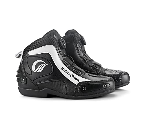 Botas Moto zapatos para Motociclistas Antideslizante Transpirable, Negro , 43 EU