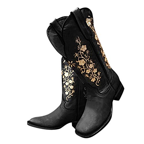 DreamedU Botas Camperas Altas De Mujer Elegantes Bordado De Nieve Moteras Baratas Goticas Estilo Motero Otoño Invierno Rebajas 201020