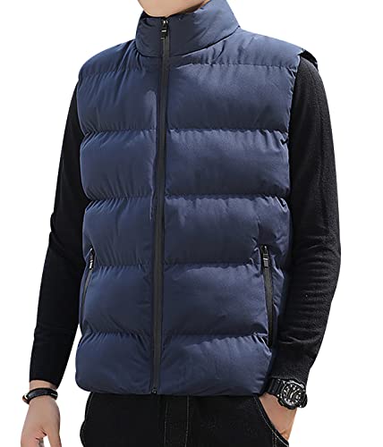 OADOBKICE Chaleco Plumón Ligero Hombre Abrigo Mangas Plumón Ultraligero Hombre Chaleco Burbuja Talla Grande Abrigo Mangas Puffa Hombre Chaqueta Acolchada Gran Tamaño Chaleco Hombre Invierno Azul 4XL