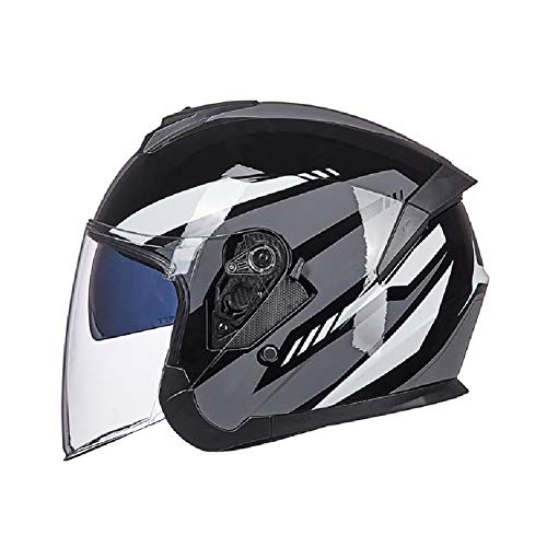 Casco Moto Integral Casco de Motocicleta Diseño Antivaho con Doble Lente Forro Extraíble y Lavable Hebilla de Inserción Rápida Certificación ECE para Adultos（57-62cm）