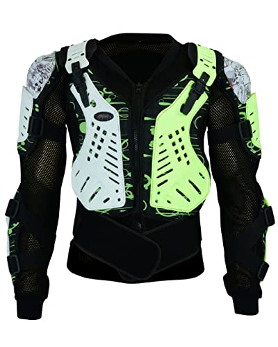 MCW Gear Adulto Blanco Motocross Protección Corporal Bikequad Protección Enduro Biónico Quad Chaqueta - Grande