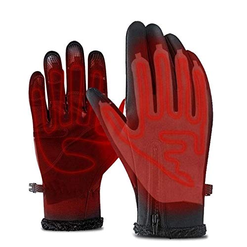 Guantes Calefactables Moto 1pair lavable Guantes de 5 dedos de carga USB del cojín de calefacción de 3 niveles de ajuste al aire libre Esquí de bicicletas Finger climatizada Guantes Calientes Pads