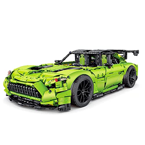 TRCS 2539 - Juego de construcción de coche deportivo (1:8 piezas, compatible con Lego Technic, Mercedes AMG GTR, 53 x 28 x 15 cm), color verde