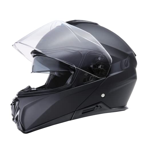 O'NEAL | Casco de Moto Enduro Touring Adventure Street | Buen Ajuste, Pinlock y Bluetooth, Visor Solar Integrado | M-SRS Solid V.22 Adulto | Negro | Talla L