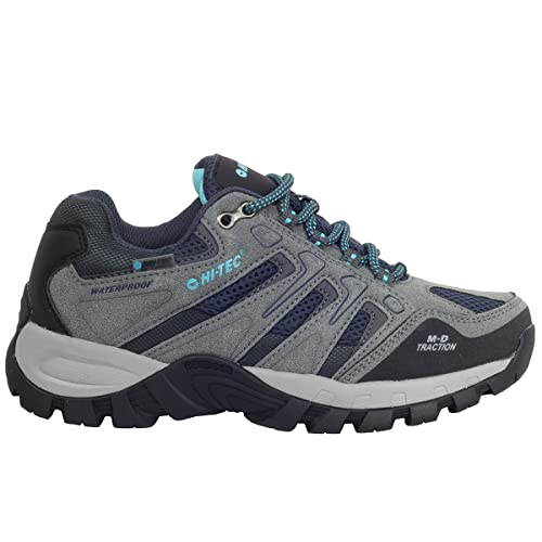 Hi-Tec TORCA Low Women, Botas montaña Mujer, Botas Senderismo Mujer,Calzado Trekking Membrana Impermeable y Transpirable Dri-Tec® (Grey/Navy/Blue, Numeric_37) â€¦