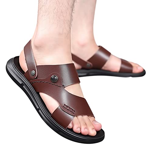 Sandalias planas para hombres zapatos estilo vintage transpirable sandalias de caminar suela suave sandalias de playa al aire libre casual verano semi trailer sandalias hombre