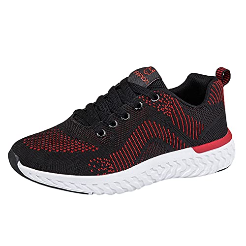 Stay&me Zapatillas El Ganso Zapatos de Tenis Lace - Running Women Sports Mesh Breathable Outdoor Zapatos Femeninos Zapatos Femeninos Zapatillas Bota Lona Mujer (Red, 37)