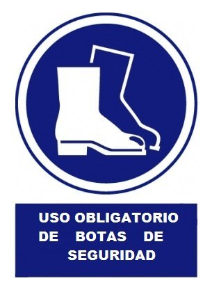 Cartel PVC Uso obligatorio de botas de seguridad 40x30 cm