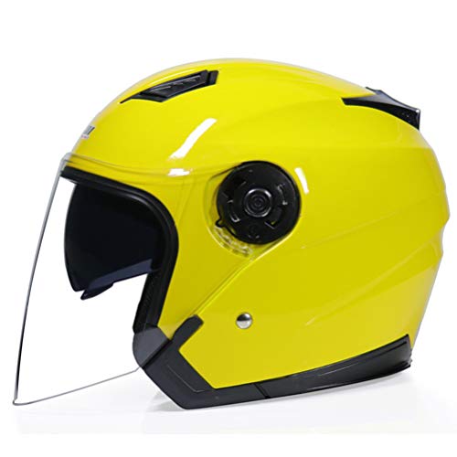 Casco de motocicleta Cara abierta Visores de doble lente Casco de moto Casco de bicicleta eléctrica Hombres Mujeres Verano Scooter Casco de moto Retro Cara abierta Casco de motocicleta Medio casco