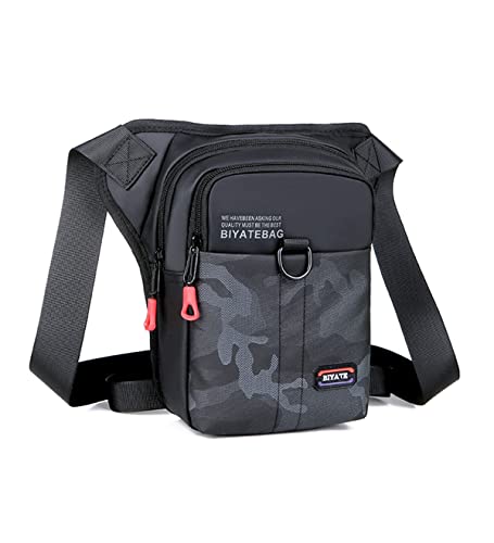 QINGLOU Bolsa Cintura Táctica, Riñonera Pierna Riñonera Lateral Pernera Moto, Bolso Cinturón Táctica Militar