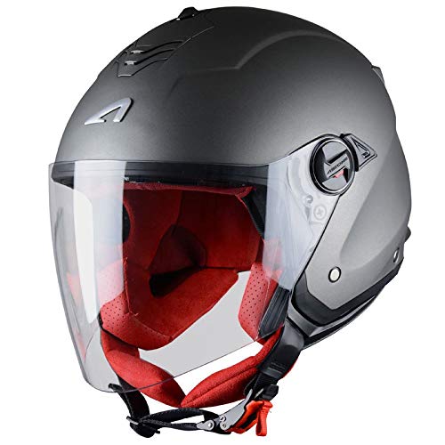 ASTONE S Gunmetal Titanium - Casco jet mini jet talla M