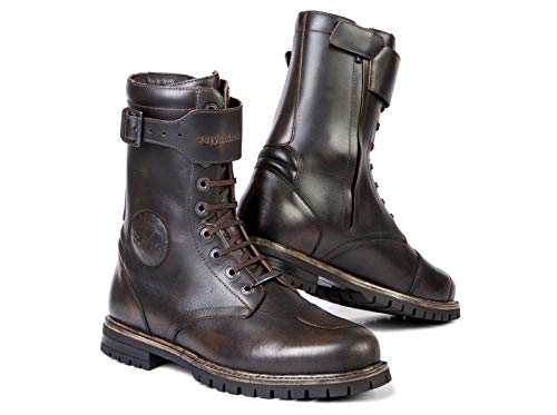 STYLMARTIN Cafe Racer Moto Rocket Botas en marrón, talla 45