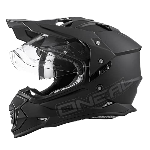 O'NEAL | Casco de Moto Enduro Adventure Street | Aberturas de ventilación para un máximo Flujo de Aire y refrigeración, Visor Solar Integrado | Sierra Flat V.22 Adulto | Negro Talla XL