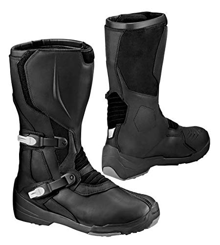 BMW Botas de moto Gravel impermeables de piel para Enduro, color negro, talla 41