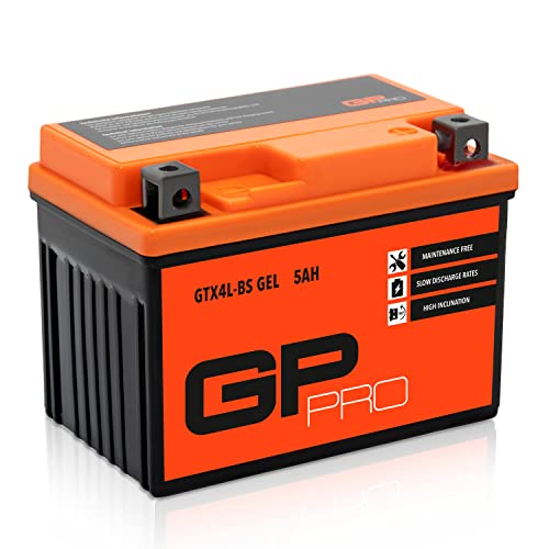 GP-PRO Batería de Gel 12V 5Ah GTX4L-BS (similar a YB4L-B / YTX5L-BS / YTX4L-BS)