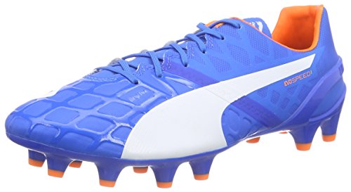 PUMA Evospeed 1.4 FG, Botas de fútbol para Hombre, Azul-Blau (Electric Blue Lemonade-White-Orange Clown Fish 03), 40.5