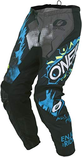 O'Neal | Pantalones Enduro Motocross | Totalmente Forrados, Acolchados de Goma para Mayor protección | Pantalones Element Villain | Adulto | Gris | Talla 30