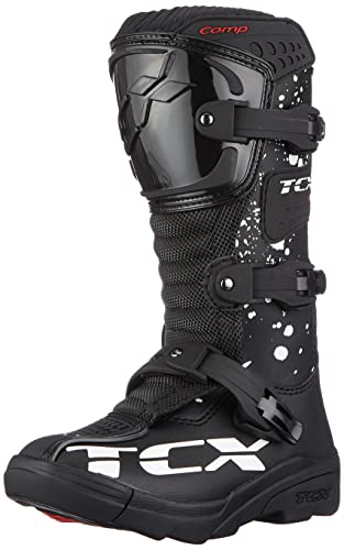 TCX, Motorcycle Boot Hombre, Negro Blanco, 32 EU