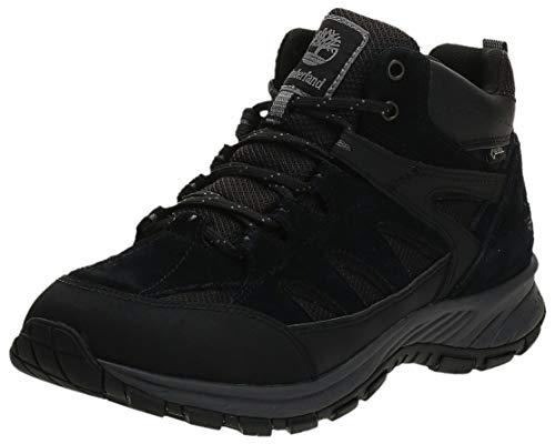 Timberland Sadler Pass Fabric and Leather Mid Gore-Tex, Botas Chukka Hombre, Negro (Black Suede), 41.5 EU