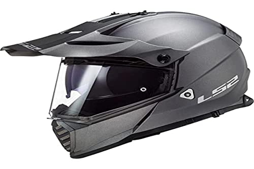 LS2 Pioneer Casco Moto, Hombre, Titanium, M