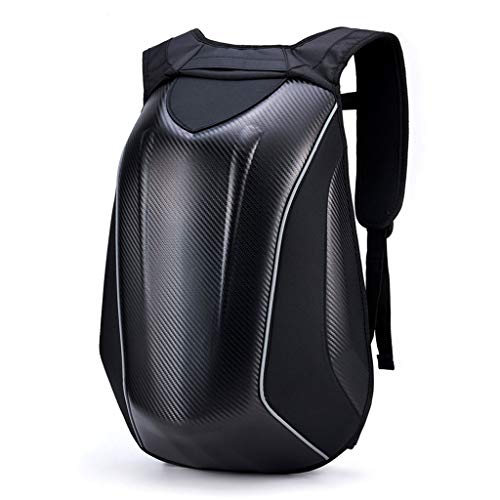 SHIJIANX Mochila Multifuncional para Moto Mochila Rígida Equipaje Mochila De La Motocicleta De La Fibra De Carbono, Bolso De Ciclo, Bolso Duro Impermeable De La Locomotora (38x37x56cm)